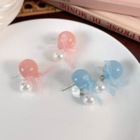 1 Pair Sweet Simple Style Round Patchwork Alloy Resin Drop Earrings main image 9