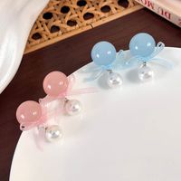 1 Pair Sweet Simple Style Round Patchwork Alloy Resin Drop Earrings main image 7