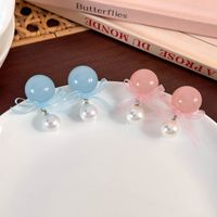 1 Pair Sweet Simple Style Round Patchwork Alloy Resin Drop Earrings main image 6