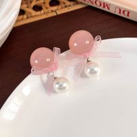 1 Pair Sweet Simple Style Round Patchwork Alloy Resin Drop Earrings main image 10