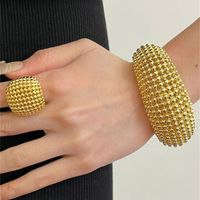 Copper Gold Plated Silver Plated Casual Vintage Style Commute Grid Plating Wristband Bangle main image 1