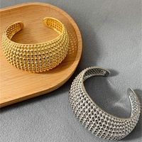 Copper Gold Plated Silver Plated Casual Vintage Style Commute Grid Plating Wristband Bangle main image 8