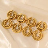 1 Paire Style Vintage Couleur Unie Placage Acier Inoxydable 304 Aucun Plaqué Or 18K Clips D'oreille main image 2