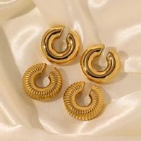 1 Pair Vintage Style Solid Color Plating 304 Stainless Steel None 18K Gold Plated Ear Cuffs main image 3