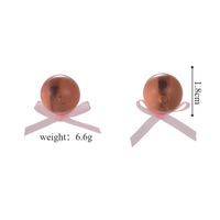 1 Pair Casual Elegant Simple Style Solid Color Bowknot Resin Copper Ear Studs main image 2