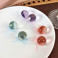 1 Pair Casual Elegant Simple Style Solid Color Bowknot Resin Copper Ear Studs main image 7