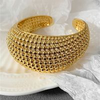 Copper Gold Plated Silver Plated Casual Vintage Style Commute Grid Plating Wristband Bangle sku image 4
