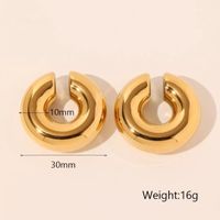 1 Pair Vintage Style Solid Color Plating 304 Stainless Steel None 18K Gold Plated Ear Cuffs sku image 4