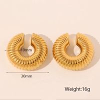 1 Pair Vintage Style Solid Color Plating 304 Stainless Steel None 18K Gold Plated Ear Cuffs sku image 1