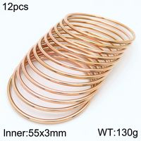 Básico Estilo Simple Estilo Clásico Ronda Color Sólido Acero Inoxidable 304 Chapados en oro de 18k Brazalete Al Mayoreo sku image 129