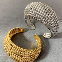 Copper Gold Plated Silver Plated Casual Vintage Style Commute Grid Plating Wristband Bangle main image 9