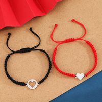 Basic Simple Style Classic Style Heart Shape 304 Stainless Steel Nylon Couple Bracelets main image 4