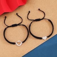 Basic Simple Style Classic Style Heart Shape 304 Stainless Steel Nylon Couple Bracelets main image 3