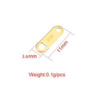 100 PCS/Package 3.6*11mm Stainless Steel 18K Gold Plated Solid Color Polished Tail Plate Accessories main image 2