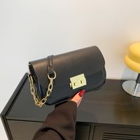 Women's Pu Leather Solid Color Vintage Style Lock Clasp Shoulder Bag Crossbody Bag main image 5
