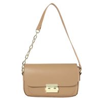 Women's Pu Leather Solid Color Vintage Style Lock Clasp Shoulder Bag Crossbody Bag sku image 1