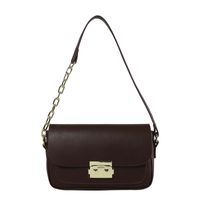 Women's Pu Leather Solid Color Vintage Style Lock Clasp Shoulder Bag Crossbody Bag sku image 2