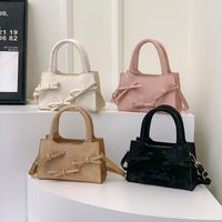 Women's Pu Leather Solid Color Bow Knot Elegant Vintage Style Zipper Shoulder Bag Handbag Crossbody Bag main image video