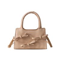 Women's Pu Leather Solid Color Bow Knot Elegant Vintage Style Zipper Shoulder Bag Handbag Crossbody Bag sku image 1