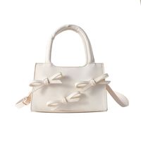 Women's Pu Leather Solid Color Bow Knot Elegant Vintage Style Zipper Shoulder Bag Handbag Crossbody Bag sku image 2