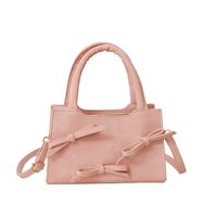 Women's Pu Leather Solid Color Bow Knot Elegant Vintage Style Zipper Shoulder Bag Handbag Crossbody Bag sku image 3