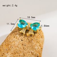 1 Piece 18.5*11.5mm Hole 1~1.9mm Copper Zircon 18K Gold Plated Bow Knot Polished Pendant main image 2