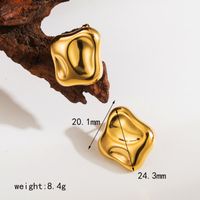 1 Paire Décontractée Géométrique Placage Acier Inoxydable 304 Plaqué Or 18K Boucles D'Oreilles sku image 2