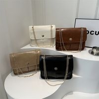 Women's Pu Leather Solid Color Basic Classic Style Flip Cover Shoulder Bag Crossbody Bag main image 1