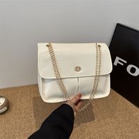 Women's Pu Leather Solid Color Basic Classic Style Flip Cover Shoulder Bag Crossbody Bag main image 3