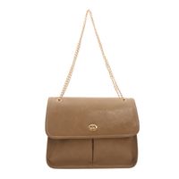 Women's Pu Leather Solid Color Basic Classic Style Flip Cover Shoulder Bag Crossbody Bag sku image 1