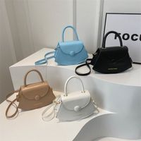 Women's Pu Leather Solid Color Cute Shell Flip Cover Shoulder Bag Handbag Crossbody Bag main image 1