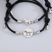 Basic Modern Style Classic Style Horse 304 Stainless Steel Nylon Couple Bracelets main image 8