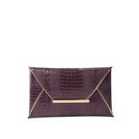 Women's Pu Leather Solid Color Crocodile Vintage Style Square Flip Cover Envelope Bag Clutch Bag sku image 1