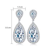 1 Pair Casual Romantic Water Droplets Inlay Copper Zircon Silver Plated Drop Earrings main image 2