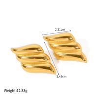1 Piece Vintage Style Petal Plating Stainless Steel 18K Gold Plated Ear Studs main image 2