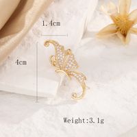 1 Piece Vacation Butterfly Plating Inlay Copper Zircon 18K Gold Plated Silver Plated Ear Cuffs sku image 2