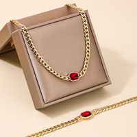 IG-Stil Einfacher Stil Rechteck Zink-Legierung Kette Inlay Glas Frau Schmuck-Set main image 6