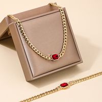 IG Style Simple Style Rectangle Zinc Alloy Chain Inlay Glass Women's Jewelry Set main image 1