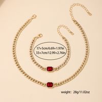 IG Style Simple Style Rectangle Zinc Alloy Chain Inlay Glass Women's Jewelry Set main image 2