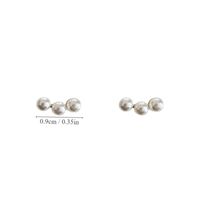1 Pair Casual Simple Style Solid Color Round Inlay Alloy Pearl Ear Studs main image 2