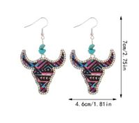 1 Pair Simple Style Classic Style Color Block Printing Pu Leather Zinc Alloy Drop Earrings main image 2