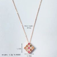 Sterling Silver Gold Plated Vintage Style Simple Style Plating Inlay Phoenix Bow Knot Rubik'S Cube Crystal Pendant Necklace main image 2