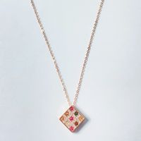 Sterling Silver Gold Plated Vintage Style Simple Style Plating Inlay Phoenix Bow Knot Rubik'S Cube Crystal Pendant Necklace sku image 1