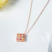 Sterling Silver Gold Plated Vintage Style Simple Style Plating Inlay Phoenix Bow Knot Rubik'S Cube Crystal Pendant Necklace main image 1