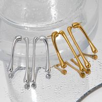 1 Pair IG Style Simple Style Solid Color 304 Stainless Steel 16K Gold Plated White Gold Plated Gold Plated Ear Studs main image 1