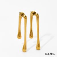 1 Pair IG Style Simple Style Solid Color 304 Stainless Steel 16K Gold Plated White Gold Plated Gold Plated Ear Studs sku image 1
