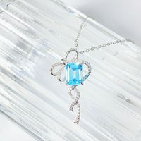 Sterling Silver Gold Plated Vintage Style Simple Style Plating Inlay Round Bow Knot Topaz Pendant Necklace main image 4