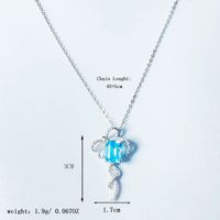 Sterling Silver Gold Plated Vintage Style Simple Style Plating Inlay Round Bow Knot Topaz Pendant Necklace main image 3