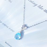 Sterling Silver Gold Plated Vintage Style Simple Style Plating Inlay Round Bow Knot Topaz Pendant Necklace main image 6