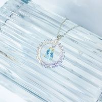 Sterling Silver Gold Plated Vintage Style Simple Style Plating Inlay Round Bow Knot Topaz Pendant Necklace main image 10